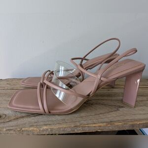 Size‎ 9 Aldo Jennifer Dusty Rose Pink Strappy Heels square toe